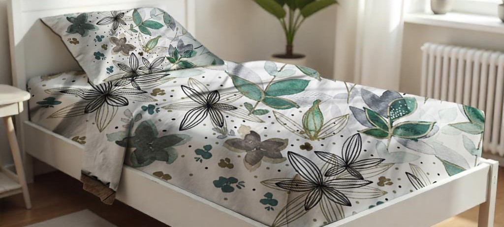 Parure de lit une personne fleurie